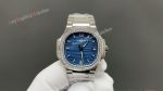 PDF Patek Philippe Nautilus Diamond Bezel Blue Face 35.2mm Cal.324 Movement Watch